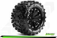 LR-T3204SB Louise RC - MT-UPHILL - 1-10 Monster Truck --Inhalt: 2 Reifen-- Fertig Verklebt - Sport - Felgen 2.8 Schwarz - 0-Offset - Hex 12mm - L-T3204SB