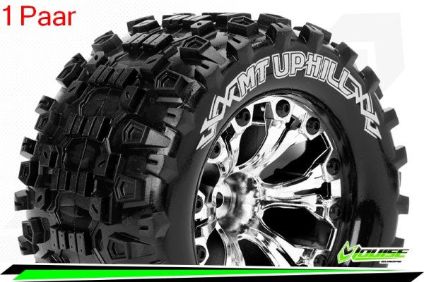 Louise RC - MT-UPHILL - 1-10 Monster Truck --Inhalt: 2 Reifen-- Fertig Verklebt - Sport - Felgen 2.8 Chrom - Hex 12mm - L-T3204SC