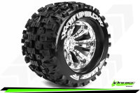 LR-T3219C Louise RC - MT-UPHILL - 1-8 Monster Truck --Inhalt: 2 Reifen-- Fertig Verklebt - Sport - Felgen 3.8 Chrom - 0-Offset - Hex 17mm - L-T3219C