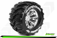 Louise RC - MT-CYCLONE - 1-8 Monster Truck --Inhalt: 2 Reifen-- Fertig Verklebt - Sport - Felgen 3.8 Chrom - 0-Offset - Hex 17mm - L-T3220C