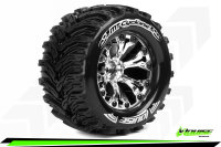 Louise RC - MT-CYCLONE - 1-10 Monster Truck --Inhalt: 2 Reifen-- Fertig Verklebt - Soft - Felgen 2.8 Chrom - Hex 12mm - L-T3226SC