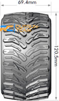 LR-T3226SCB Louise RC - MT-CYCLONE - 1-10 Monster Truck Tire Set - Mounted - Soft - Chrome 2.8 Wheels - BB - LR-T3226SCB