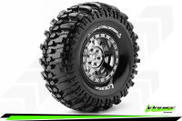 LR-T3231VBC Louise RC - CR-CHAMP - 1-10 Crawler --Inhalt: 2 Reifen-- Fertig Verklebt - Super Soft - Felgen 1.9 Schwarz-Chrom - Hex 12mm - L-T3231VBC