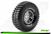 Louise RC - CR-ARDENT - 1-10 Crawler --Inhalt: 2 Reifen-- (2) - Fertig Verklebt - Super Soft - Felgen 1.9 Schwarz-Chrom - Hex 12mm - L-T3232VBC