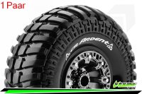 Louise RC - CR-ARDENT - 1-10 Crawler --Inhalt: 2 Reifen-- Fertig Verklebt - Super Soft - Felgen 2.2 Schwarz-Chrom - Hex 12mm - L-T3237VBC