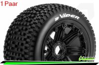 LR-T3245B Louise RC - B-VIPER -  1-5 Buggy --Inhalt: 2 Reifen-- Fertig Verklebt - Sport - Bead-Lock Felgen Schwarz - Hex 24mm - Hinten - L-T3245B