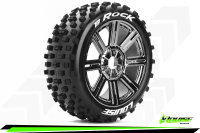 Louise RC - B-ROCK - 1-8 Buggy --Inhalt: 2 Reifen-- Fertig Verklebt - Soft - Speichenfelgen Schwarz-Chrom - Hex 17mm - L-T3270SBC