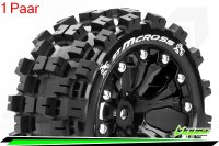 LR-T3272SBM Louise RC - ST-MCROSS - 1-10 Stadium Truck --Inhalt: 2 Reifen-- Fertig Verklebt - Sport - Felgen 2.8 Schwarz - Hex 14mm - L-T3272SBM