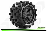 Louise RC - MT-MCROSS - 1-10 Monster Truck --Inhalt: 2 Reifen-- Fertig Verklebt - Sport - Felgen 2.8 Schwarz-Chrom - Hex 14mm - L-T3274SBCM