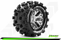 LR-T3274SC Louise RC - MT-MCROSS - 1-10 Monster Truck --Inhalt: 2 Reifen-- Fertig Verklebt - Sport - Felgen 2.8 Chrom - 0-Offset - Hex 12mm - L-T3274SC