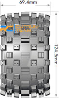 LR-T3275SC Louise RC - MT-ROCK - 1-10 Monster Truck --Inhalt: 2 Reifen-- Fertig Verklebt - Sport - Felgen 2.8 Chrom - 0-Offset - 12mm - L-T3275SC