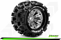 Louise RC - MT-MCROSS - 1-8 Monster Truck --Inhalt: 2 Reifen-- Fertig Verklebt - Sport - Felgen 3.8 Chrom - 0-Offset - Hex 17mm - L-T3276C