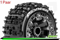 Louise RC - ST-PIONEER - 1-16 Truck --Inhalt: 2 Reifen-- Fertig Verklebt - Sport - Felgen 2.2 Schwarz-Chrom - L-T3278SBC