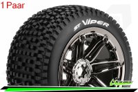 LR-T3289BC Louise RC - ST-VIPER- 1-8 Stadium Truck --Inhalt: 2 Reifen-- Fertig Verklebt - Sport - Bead Style 3.8 Felgen Schwarz-Chrom - Hex 17mm - L-T3289BC