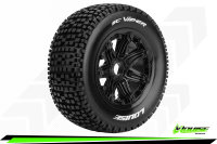 LR-T3294B Louise RC - SC-VIPER - 1-5 Short Course Truck --Inhalt: 2 Reifen-- Montiert - Sport - Bead-Lock Felgen Schwarz - Hex 24mm - Hinten - L-T3294B