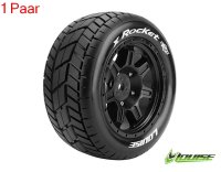 X-ROCKET Sport-Reifen   Felge schwarz (2) 24mm TRAXXAS...