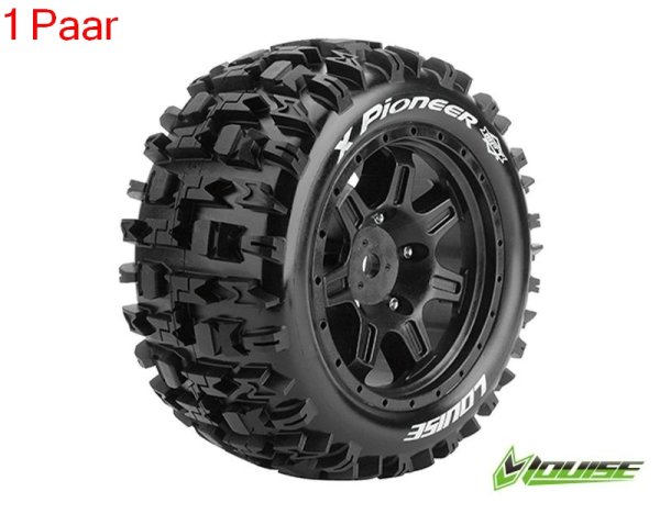 X-PiONEER Sport-Reifen   Felge schwarz (2) 24mm TRAXXAS X-MAXX / LOUISE MFT