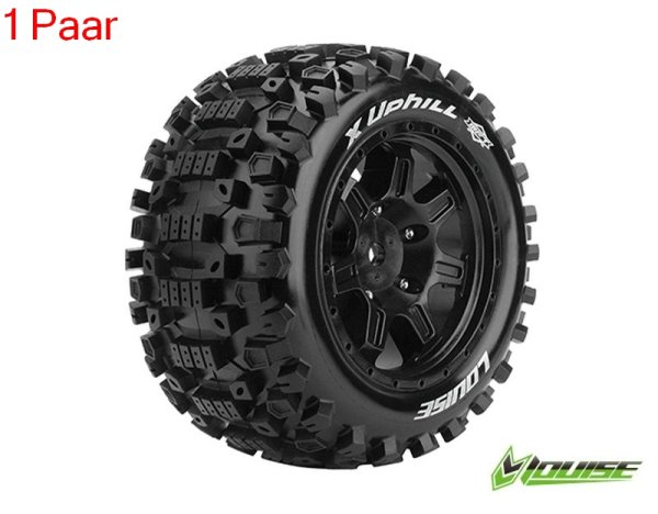 X-UPHILL Sport-Reifen   Felge schwarz (2) 24mm TRAXXAS X-MAXX / LOUISE MFT