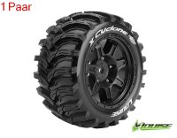 X-CYCLONE Sport-Reifen   Felge schwarz (2) 24mm TRAXXAS...