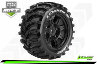 LR-T3298B X-CYCLONE Sport-Reifen   Felge schwarz (2) 24mm TRAXXAS X-MAXX / LOUISE MFT