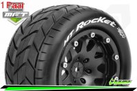 Louise RC - MFT - MT-ROCKET - 1-10 Monster Truck --Inhalt: 2 Reifen-- Montiert - Sport - Bead-Lock 2.8 Felgen Schwarz - 0-Offset - Hex 12mm  - L-T3307SB