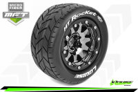 Louise RC - MFT - MT-ROCKET - 1-10 Monster Truck --Inhalt: 2 Reifen-- Montiert - Sport - Bead-Lock 2.8 Felgen Schwarz-Chrom - 1/2-Offset - Hex 12mm  - L-T3307SBCH