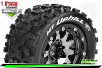 Louise RC - MFT - MT-UPHILL - 1-10 Monster Truck --Inhalt: 2 Reifen-- Montiert - Sport - Bead-Lock 2.8 Felgen Schwarz-Chrom - 1/2-Offset - Hex 12mm  - L-T3309SBCH