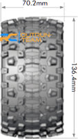 LR-T3309SBCH Louise RC - MFT - MT-UPHILL - 1-10 Monster Truck --Inhalt: 2 Reifen-- Montiert - Sport - Bead-Lock 2.8 Felgen Schwarz-Chrom - 1/2-Offset - Hex 12mm  - L-T3309SBCH