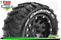 LR-T3310SB Louise RC - MFT - MT-CYCLONE - 1-10 Monster Truck --Inhalt: 2 Reifen-- Montiert - Sport - Bead-Lock 2.8 Felgen Schwarz - 0-Offset - Hex 12mm  - L-T3310SB