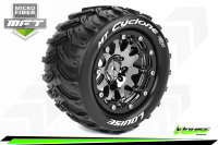 Louise RC - MFT - MT-CYCLONE - 1-10 Monster Truck --Inhalt: 2 Reifen-- Montiert - Sport - Bead-Lock 2.8 Felgen Schwarz-Chrom - 0-Offset - Hex 12mm  - L-T3310SBC