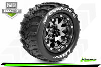 Louise RC - MFT - MT-CYCLONE - 1-10 Monster Truck --Inhalt: 2 Reifen-- Montiert - Sport - Bead-Lock 2.8 Felgen Schwarz-Chrom - 1/2-Offset - Hex 12mm  - L-T3310SBCH