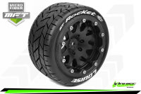 LR-T3311SB Louise RC - MFT - ST-ROCKET - 1-10 Monster Truck --Inhalt: 2 Reifen-- Montiert - Sport - Bead-Lock 2.8 Felgen Schwarz - 0-Offset - Hex 12mm  - L-T3311SB