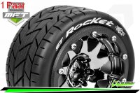 Louise RC - MFT - ST-ROCKET - 1-10 Monster Truck --Inhalt: 2 Reifen-- Montiert - Sport - Bead-Lock 2.8 Felgen Schwarz-Chrom - 1/2-Offset - Hex 12mm  - L-T3311SBCH