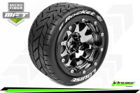 LR-T3311SBCH Louise RC - MFT - ST-ROCKET - 1-10 Monster Truck --Inhalt: 2 Reifen-- Montiert - Sport - Bead-Lock 2.8 Felgen Schwarz-Chrom - 1/2-Offset - Hex 12mm  - L-T3311SBCH