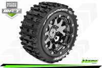 LR-T3312SBC Louise RC - MFT - ST-PIONEER - 1-10 Monster Truck --Inhalt: 2 Reifen-- Montiert - Sport - Bead-Lock 2.8 Felgen Schwarz-Chrom - 0-Offset - Hex 12mm  - L-T3312SBC