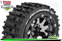 LR-T3312SBCH Louise RC - MFT - ST-PIONEER - 1-10 Monster Truck --Inhalt: 2 Reifen-- Montiert - Sport - Bead-Lock 2.8 Felgen Schwarz-Chrom - 1/2-Offset - Hex 12mm  - L-T3312SBCH