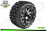 LR-T3312SBCH Louise RC - MFT - ST-PIONEER - 1-10 Monster Truck --Inhalt: 2 Reifen-- Montiert - Sport - Bead-Lock 2.8 Felgen Schwarz-Chrom - 1/2-Offset - Hex 12mm  - L-T3312SBCH