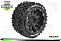 Louise RC - MFT - ST-UPHILL - 1-10 Monster Truck --Inhalt: 2 Reifen-- Montiert - Sport - Bead-Lock 2.8 Felgen Schwarz - 0-Offset - Hex 12mm  - L-T3313SB