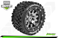 LR-T3313SBC Louise RC - MFT - ST-UPHILL - 1-10 Monster Truck --Inhalt: 2 Reifen-- Montiert - Sport - Bead-Lock 2.8 Felgen Schwarz-Chrom - 0-Offset - Hex 12mm  - L-T3313SBC