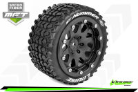 LR-T3314SB Louise RC - MFT - ST-HUMMER - 1-10 Monster Truck --Inhalt: 2 Reifen-- Montiert - Sport - Bead-Lock 2.8 Felgen Schwarz - 0-Offset - Hex 12mm  - L-T3314SB