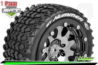 Louise RC - MFT - ST-HUMMER - 1-10 Monster Truck --Inhalt: 2 Reifen-- Montiert - Sport - Bead-Lock 2.8 Felgen Schwarz-Chrom - 0-Offset - Hex 12mm  - L-T3314SBC