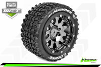 Louise RC - MFT - ST-HUMMER - 1-10 Monster Truck --Inhalt: 2 Reifen-- Montiert - Sport - Bead-Lock 2.8 Felgen Schwarz-Chrom - 0-Offset - Hex 12mm  - L-T3314SBC