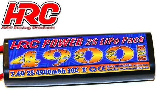 Akku - LiPo 2S - 7.4V 4900mAh 30C - RC Car - Rounded Hard Case - Tamiya  46.5*25*138.5mm