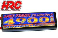 HRC02249RT Akku - LiPo 2S - 7.4V 4900mAh 30C - RC Car - Rounded Hard Case - Tamiya  46.5*25*138.5mm