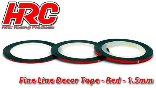 Feines Liniendekor-Klebeband - 1.5mm x 15m - Rot Metallic (15m)