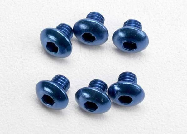 Rundkopfschraube Alu blau 4x4mm mit Innensechskant (6)