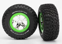 BFGoodrich T/A KM2 Reifen auf Felgen chrom/gr&uuml;n vorne (2)