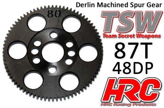 Hauptzahnrad - 48DP - Low Friction Gefräst Delrin - TSW Pro Racing -  87Z / HRC74887T