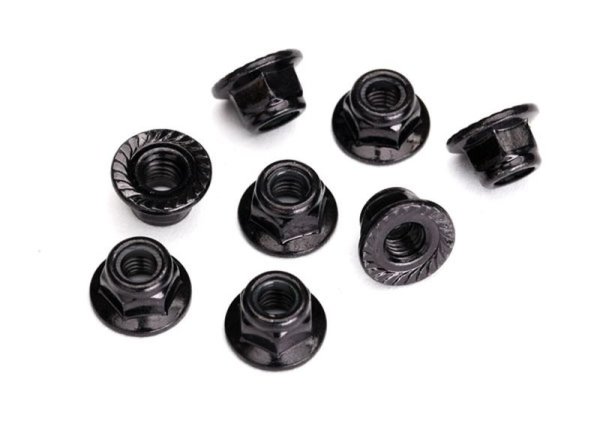 5mm Stop Mutter mit Flansch (Stahl, schwarz verzahnt) (8)