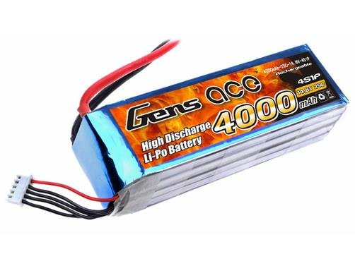 Lipo Akku Gens ace 4000 mAh 14,8V 25C 4S1P Deans / T Plug